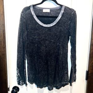 Braeve Gray Waffle Weave Tunic Top